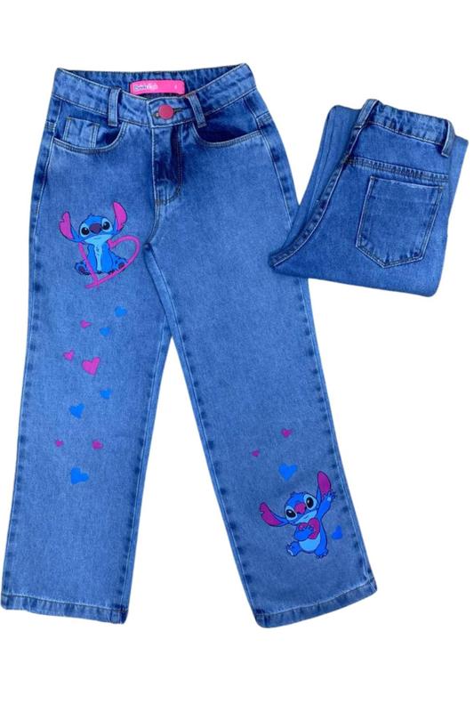 Calça Wide Leg de Menina com Silk Stitch - Brink Link - Calça